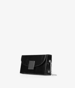 Bosanova Sac Minaudières | Petits Sacs | Sac de fête noir avec rabat et métal