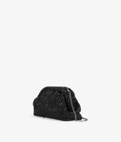 Bosanova Sac Minaudières | Petits Sacs | Sac de fête noir avec strass et chaîne