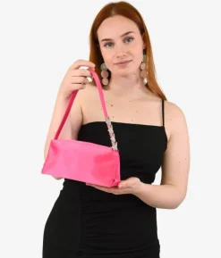 Bosanova Sac Minaudières | Sacs Porté Épaule | Sac de fête rose avec des papillons brillants