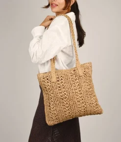 Bosanova Sacs Shopper | Sacs Raphia Et Crochet | Sac de plage en raphia grillé