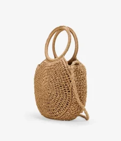 Bosanova Sacs À Bandoulière | Sacs Raphia Et Crochet | Sac demi-lune en raphia grillé avec anses