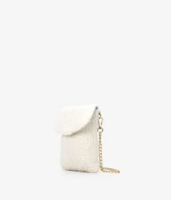 Bosanova Sacs À Bandoulière | Sac Minaudières | Sac en peau de mouton beige pour mobile