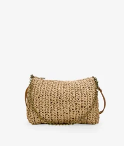 Bosanova Sacs Raphia Et Crochet | Sacs Porté Épaule | Sac en raphia marron avec chaîne