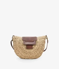 Bosanova Sacs Raphia Et Crochet | Sac en raphia marron clair à rabat