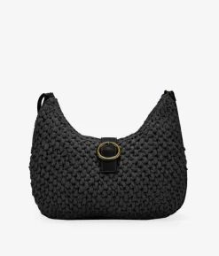 Bosanova Sacs Raphia Et Crochet | Sac en raphia noir à rabat