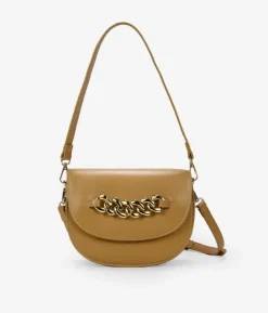 Bosanova Sacs À Bandoulière | Sacs Porté Épaule | Sac marron à rabat et chaîne