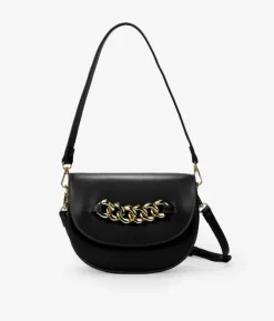 Bosanova Sacs Porté Épaule | Petits Sacs | Sac noir avec rabat et chaîne