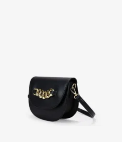 Bosanova Sacs Porté Épaule | Petits Sacs | Sac noir avec rabat et chaîne