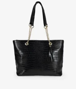 Bosanova Sacs Shopper | Sacoche Pour Ordinateur Portable | Sac ordinateur noir effet crocodile