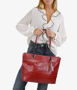Bosanova Sacs Shopper | Sacoche Pour Ordinateur Portable | Sac ordinateur rouge effet coco