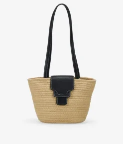 Bosanova Sacs Raphia Et Crochet | Sacs Porté Épaule | Sac porté épaule à rabat marron clair