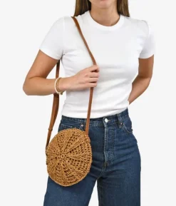 Bosanova Sacs Raphia Et Crochet | Petits Sacs | Sac rond marron en raphia