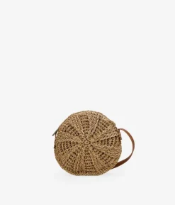 Bosanova Sacs Raphia Et Crochet | Petits Sacs | Sac rond marron en raphia