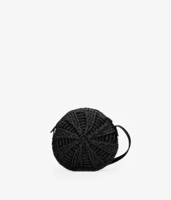 Bosanova Sacs Raphia Et Crochet | Petits Sacs | Sac rond noir en raphia
