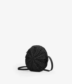 Bosanova Sacs Raphia Et Crochet | Petits Sacs | Sac rond noir en raphia