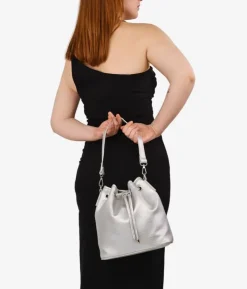 Bosanova Sacs Porté Épaule | Sacs À Bandoulière | Sac seau argenté à nœud froncé