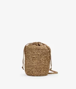 Bosanova Sacs À Bandoulière | Sacs Raphia Et Crochet | Sac seau en raphia camel