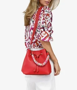 Bosanova Sacs À Bandoulière | Petits Sacs | Sac seau rouge avec anse amovible