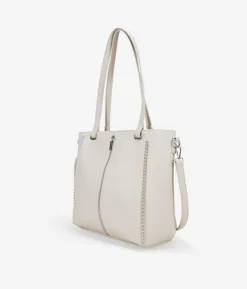 Bosanova Sacs Shopper | Sacs Porté Épaule | Sac shopping beige pour ordinateur portable avec clous