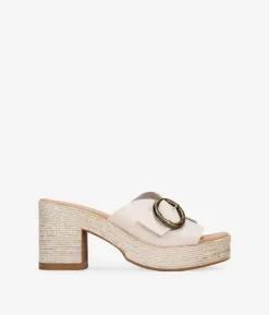 Bosanova Sandales Spartiates | Sandales À Talons | Sandales à bride arrière en cuir beige à talon effet sparte