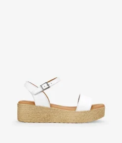 Bosanova Sandales Plateformes | Chaussures En Cuir | Sandales à plateforme en cuir blanc