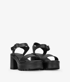 Bosanova Sandales À Talons | Chaussures En Cuir | Sandales à talon en cuir noir