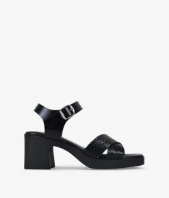 Bosanova Sandales À Talons | Chaussures En Cuir | Sandales à talon en cuir tressé noir