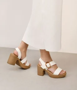 Bosanova Sandales À Talons | Sandales à talons blanches avec boucle