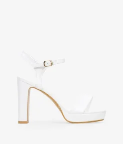 Bosanova Sandales À Talons | Sandales Plateformes | Sandales à talons blanches avec bracelet et boucle