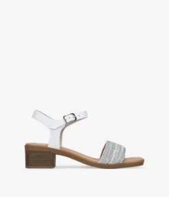 Bosanova Sandales À Talons | Sandales à talons blanches avec strass