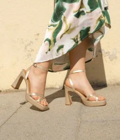Bosanova Sandales À Talons | Chaussures De Fête | Sandales à talons dorées