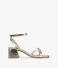 Bosanova Sandales À Talons | Chaussures De Fête | Sandales à talons dorées avec boucle