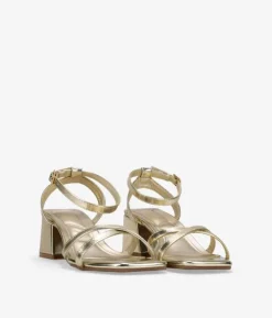 Bosanova Sandales À Talons | Chaussures De Fête | Sandales à talons dorées avec boucle
