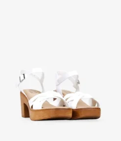 Bosanova Sandales À Talons | Sandales à talons effet bois blanc