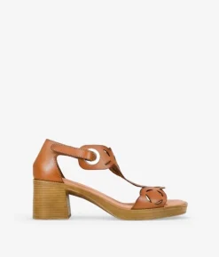 Bosanova Sandales À Talons | Chaussures En Cuir | Sandales à talons en cuir avec velcro