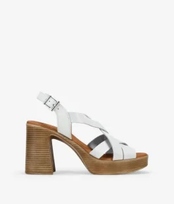 Bosanova Sandales À Talons | Chaussures En Cuir | Sandales à talons en cuir blanc