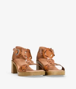 Bosanova Sandales À Talons | Chaussures En Cuir | Sandales à talons en cuir avec velcro