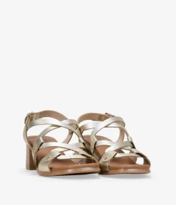 Bosanova Sandales À Talons | Chaussures En Cuir | Sandales à talons en cuir doré