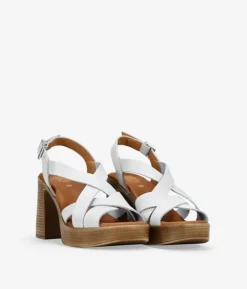 Bosanova Sandales À Talons | Chaussures En Cuir | Sandales à talons en cuir blanc