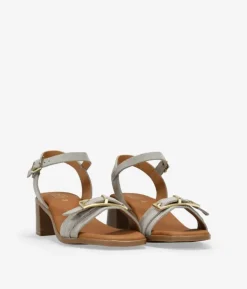 Bosanova Sandales À Talons | Chaussures En Cuir | Sandales à talons en cuir suédé taupe