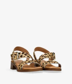 Bosanova Sandales À Talons | Chaussures En Cuir | Sandales à talons en cuir léopard
