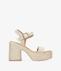 Bosanova Sandales Spartiates | Sandales À Talons | Sandales à talons en raphia beige