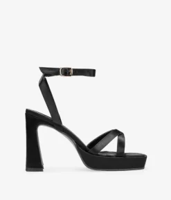 Bosanova Sandales À Talons | Chaussures De Fête | Sandales à talons en satin noir
