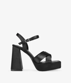 Bosanova Sandales Plateformes | Sandales À Talons | Sandales à talons en satin noir