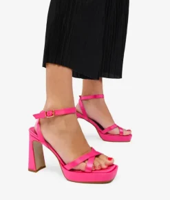 Bosanova Sandales À Talons | Chaussures De Fête | Sandales à talons en satin rose