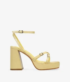Bosanova Sandales À Talons | Chaussures De Fête | Sandales à talons jaunes avec boucles