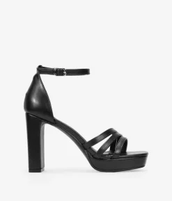 Bosanova Sandales Plateformes | Sandales À Talons | Sandales à talons noires avec coque talon