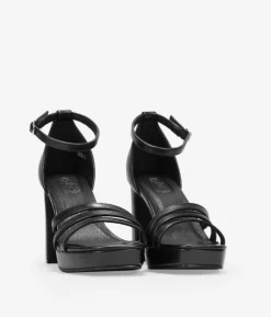 Bosanova Sandales Plateformes | Sandales À Talons | Sandales à talons noires avec coque talon