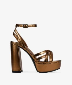 Bosanova Sandales À Talons | Chaussures De Fête | Sandales à talons plateforme marron