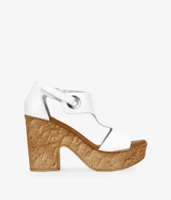 Bosanova Sandales À Talons | Chaussures En Cuir | Sandales blanc en cuir